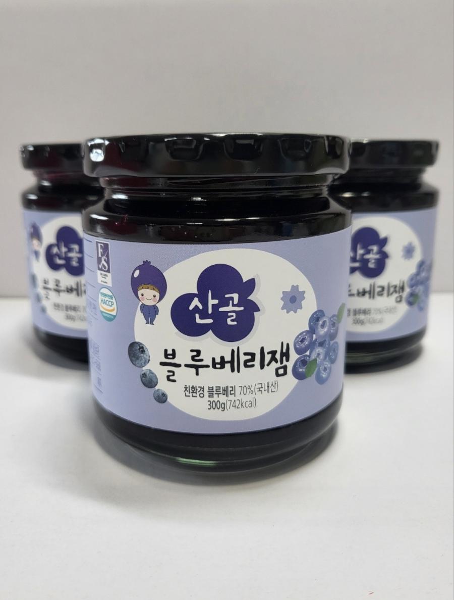 산골 FSE 안골 브루베: 베리잼 HACCP 산골 5015407 블루베리잼 친환경 블루베리 70%(국내산) 300g(742kcal)